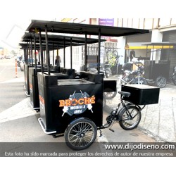 Triciclos para venta de comida rápida, con parrilla o plancha